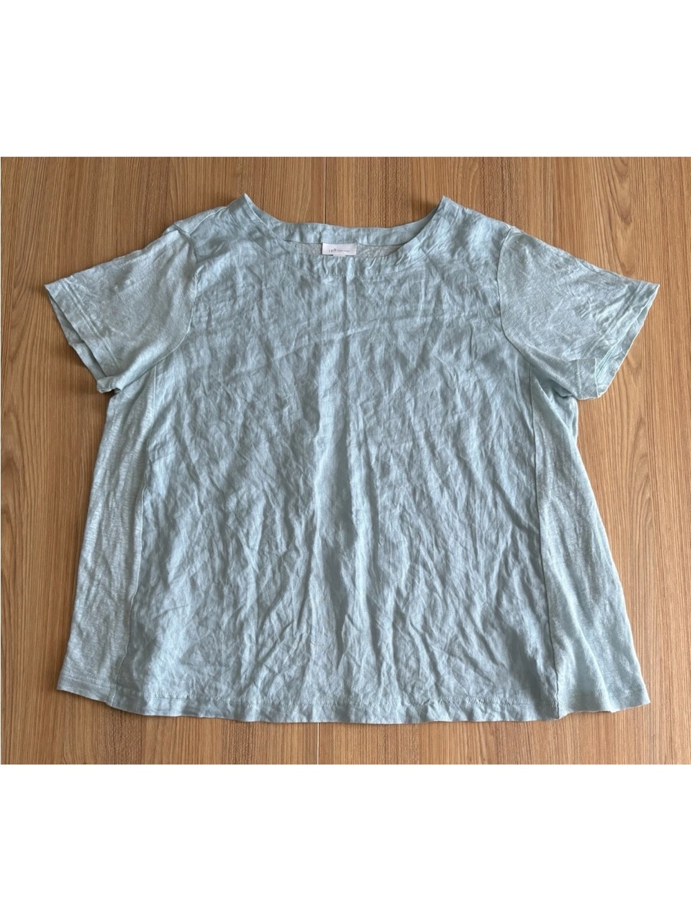 J Jill Love Linen Short Sleeve Top Wmns 1X Aqua Flowy Comfort Coastal Lagenlook